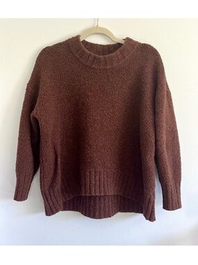 Old Navy Thick Brown Oversized Cotton Blend Cozy Fall Crewneck Sweater Casual MP